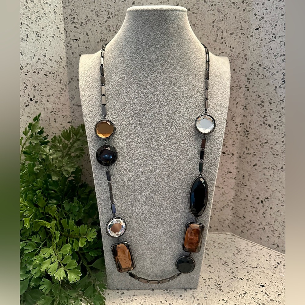 Acrylic Gem Statement Necklace - image 1